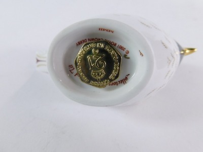 A Royal Crown Derby Collector's Guild Crested Tit paperweight, dated 2001, gold stopper, 6cm high. - 2