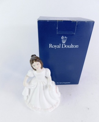 A Royal Doulton porcelain figure modelled as Amanda, Exclusive Collector's Club Edition, HN3635, 13cm high, boxed. - 3