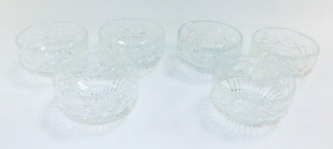 A set of six Royal Brierly cut glass fruit bowls, 10cm diameter. (6)