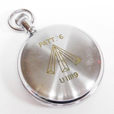 A Waltham USA WWII Admiralty issue stop watch, pattern number six, with military arrow and numbered U11119, stainless steel cased, 5cm wide. - 2