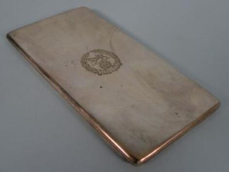 A silver cigarette case