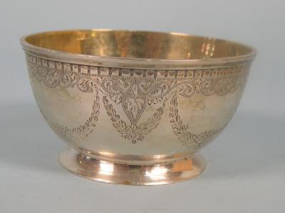 A Victorian silver sugar bowl