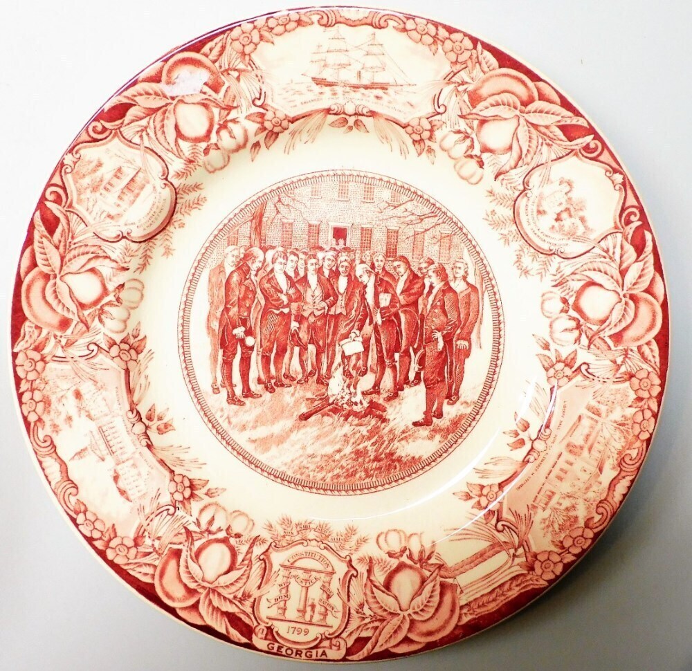 Burning of the Yazoo Act Sandersville buy Transylvania Georgia Plate 1974 Wedgwood