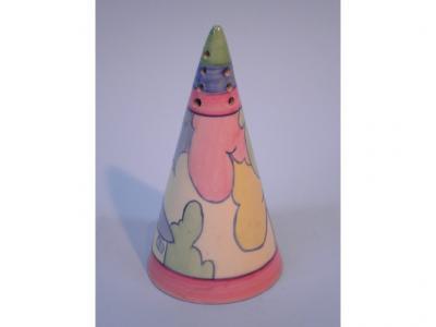 A Royal Staffordshire pottery Clarice Cliff design conical sugar shaker