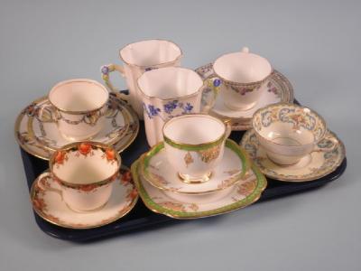 Three porcelain trios