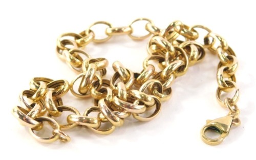 A 9ct gold large belcher link neck chain, 45.5cm long, 12g.