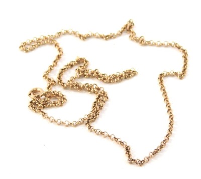 A 9ct rose gold curb link chain, 44cm long, 2.6g.