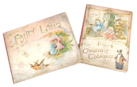 The Children's Tableaux, a Victorian pop up book of Wain style cats, number 4 The Three Little Kittens At Home by Dulton and Co New York and a Peeps Into Fairyland decoupage book. (a quantity)