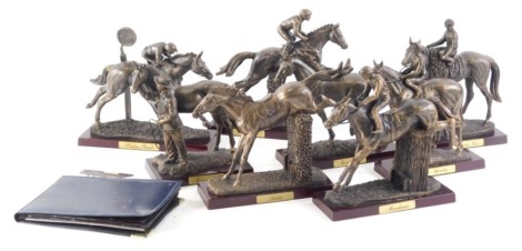 Various Horse Racing Legends resin figure groups, to include Arkle, 18cm high, and various others. (8, boxed)