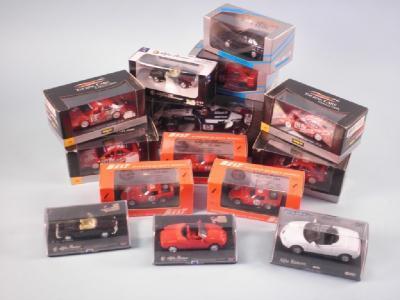 Various Alfa Romeo boxed die-cast cars and a scratch built metal Formula 1 car