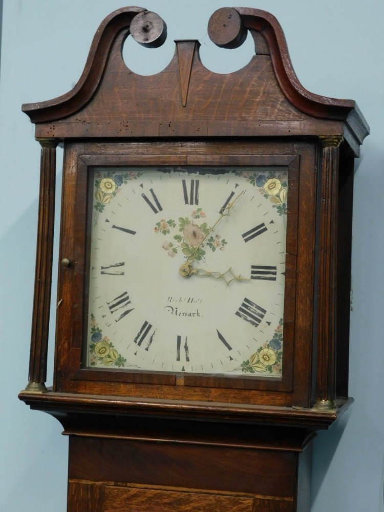 Richard Holt, Newark. An early 19thC longcase clock, the arched square
