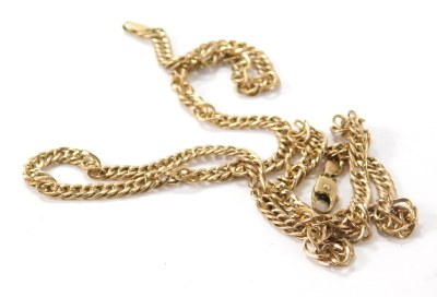 A 9ct gold necklace, with compressed heavy links, 53cm long, 13g. - 3