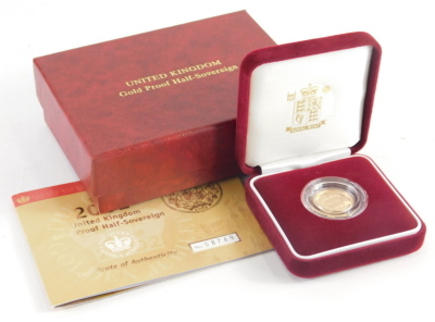 An Elizabeth II gold proof half sovereign, 2002, in outer case with paperwork. - 4