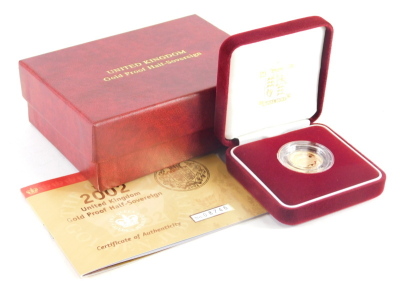 An Elizabeth II gold proof half sovereign, 2002, in outer case with paperwork. - 4