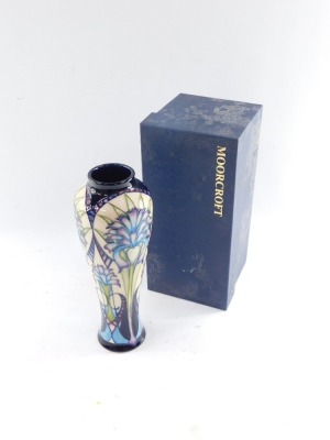 A Moorcroft pottery vase, c2005, designed by Sian Leeper, limited edition 50/50, decorated with elongated stylized flowers, painted and impressed numbers, 26.5cm high. - 9