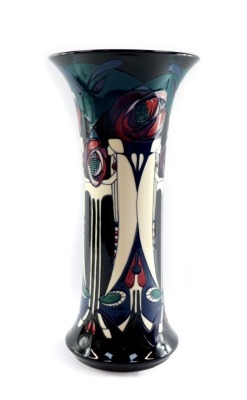 A Moorcroft Charles Rennie Mackintosh style vase decorated in the White Ladies pattern, by Nicola Slaney, signed, 2005, painted and impressed marks, 46.5cm high. - 5