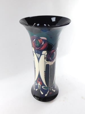 A Moorcroft Charles Rennie Mackintosh style vase decorated in the White Ladies pattern, by Nicola Slaney, signed, 2005, painted and impressed marks, 46.5cm high. - 7