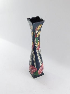 A Moorcroft Charles Rennie Mackintosh style vase, decorated in the La Famille pattern, designed by Kerry Goodwin, signed, limited edition 9/100, 2008, painted and impressed marks, 36cm high. - 6