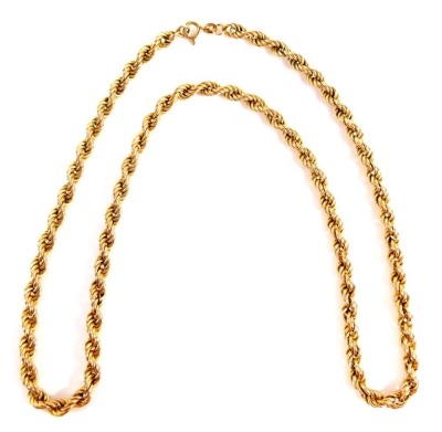 A rope twist necklace, yellow metal, marked 9kt Italy, 60cm long, 16.4g. - 4