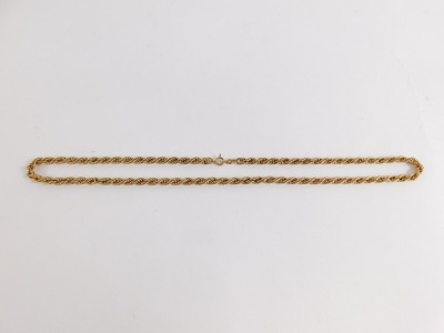 A rope twist necklace, yellow metal, marked 9kt Italy, 60cm long, 16.4g. - 6