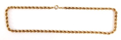 A 9ct gold rope twist neck chain, with import marks marked 9kt Italy, 40cm long, 5.8g. - 3