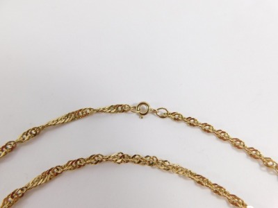 A 9ct gold fancy link neck chain, with multi interlinked small links, yellow metal, marked 9kt Italy, 50cm long, 6.4g. - 5