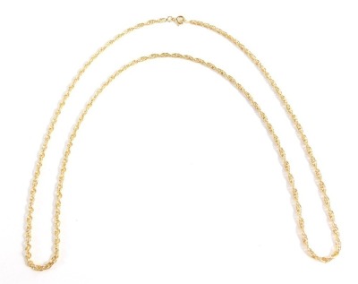 A fancy link neck chain, with inter linked links, yellow metal, marked 750, 60cm long, 12.5g. - 4