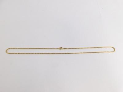 A 9ct gold thin rope twist neck chain, with import marks stamped 9kt Italy, 50cm long, 6g. - 6