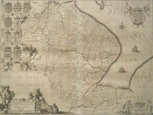 Joan Jansson. 17thC map - Lincolnia Comitatvs Anglis Lyncoleshire