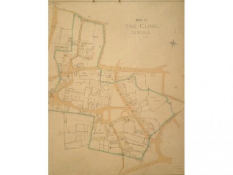 J S Padley. Plan of The Close Lincoln