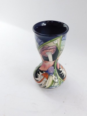 A Moorcroft pottery vase, c2010 designed by Vicky Lovatt, limited edition 19/50, of waisted form, decorated with wild mushrooms, painted and impressed marks, 18cm high. - 2