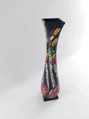 A Moorcroft Charles Rennie Mackintosh style vase, decorated in the La Famille pattern, designed by Kerry Goodwin, signed, limited edition 9/100, 2008, painted and impressed marks, 36cm high. - 3