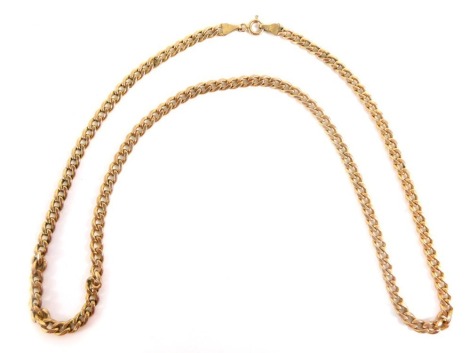 A curb link neck chain, yellow metal, marked 9kt Italy, 50cm long, 7.8g.