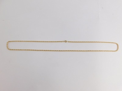 A fancy link neck chain, with inter linked links, yellow metal, marked 750, 60cm long, 12.5g. - 3