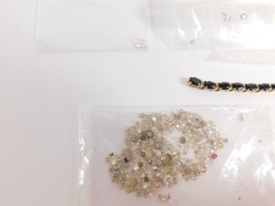 A group of jewellery spares and repairs, loose gemstones, diamonds, sapphires, emeralds and aquamarines, part bracelets, etc. (a quantity) Note: VAT is payable on the hammer price of this lot. - 4