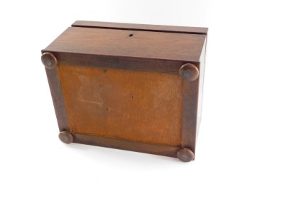 A Victorian rosewood and flame mahogany box, of rectangular section, with a fitted interior tray, 14.5cm, 27.5cm, 20.5cm. - 4