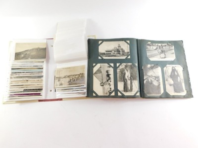 Two postcard albums, one containing black & white and coloured postcards of British coastal resorts, and an album of early 20thC architectural black & white postcards, chiefly India and Egypt; The Suez and Ismailia. - 3