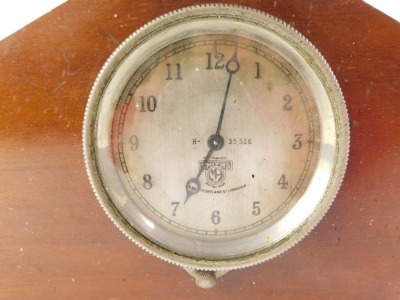 A Smiths of Portland Street London car clock, later mahogany cased, dial bearing no. 35,526, 14cm high, 22cm wide, 5cm deep. - 2