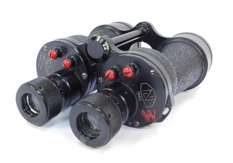 A pair of WWII Mk V military binoculars 1944, Nottingham Instruments Ltd, OS 656 MA, Regd no 88871.