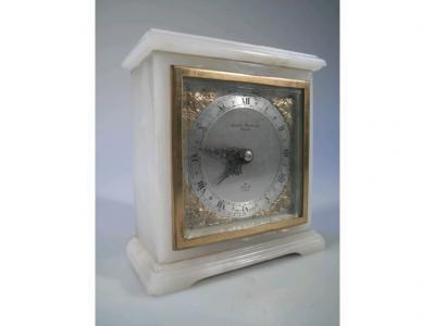 A modern onyx mantel clock