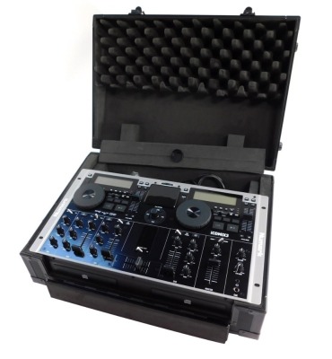 A Numark iCDMIX III mix deck, in portable carry case, 20cm high, 51cm wide, 35cm deep.