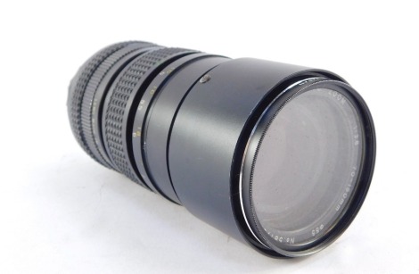 A Helios 1-3.8 70:150mm auto zoom lens, no 5817826-1, in carry case.