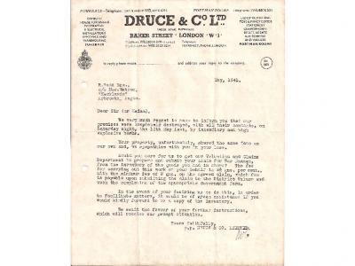 Ephemera relating to the actor Richard Todd. A 1941 letter from Druce