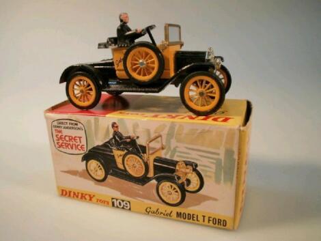 A Dinky toys TV related Gabriel model T Ford from Gerry Anderson's The Secret Service