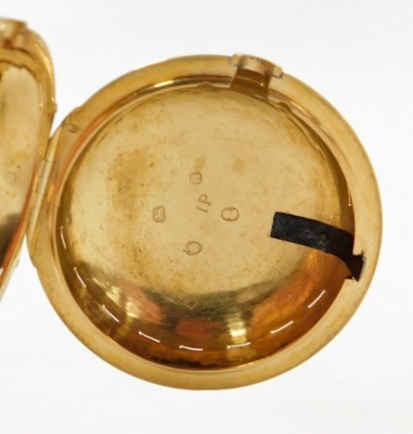 An early 18thC and later gold pair cased pocket watch, the movement engraved George Graham, and numbered 575, with hour and quarter strike repeater, diamond and stone cylinder escapement, later hands and engraved dial bearing Roman numerals, case with fol - 5