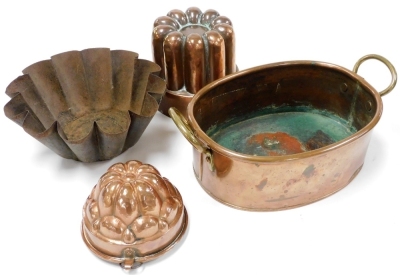 A group of pottery and kitchenalia, including a John Jelfs celadon glazed vase, Manchester Dairy and Creamery pottery stoneware cream jars, and an Emma Bridgewater teapot printed with bands of birds. (a quantity) - 3