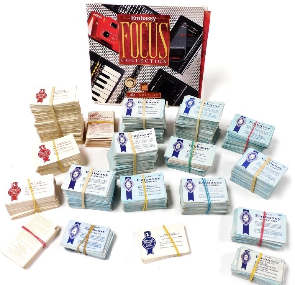 embassy cigarette catalogue Embassy Discount Club vouchers, various colours and denominations, together  with a Discount Club price list for