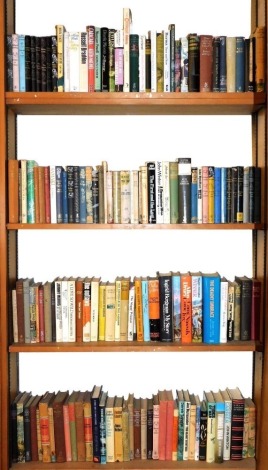 Mid 20thC modern first editions, a quantity consisting of four shelves, mixed modern firsts, many with dust jackets, authors including John Wyndham, Richard Lewellyn, Richard Gordan, and others. (a quantity)