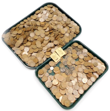 British domestic coins, mainly half pennies and pennies. (a quantity)