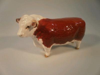 A Beswick pottery figure of a Hereford Bull